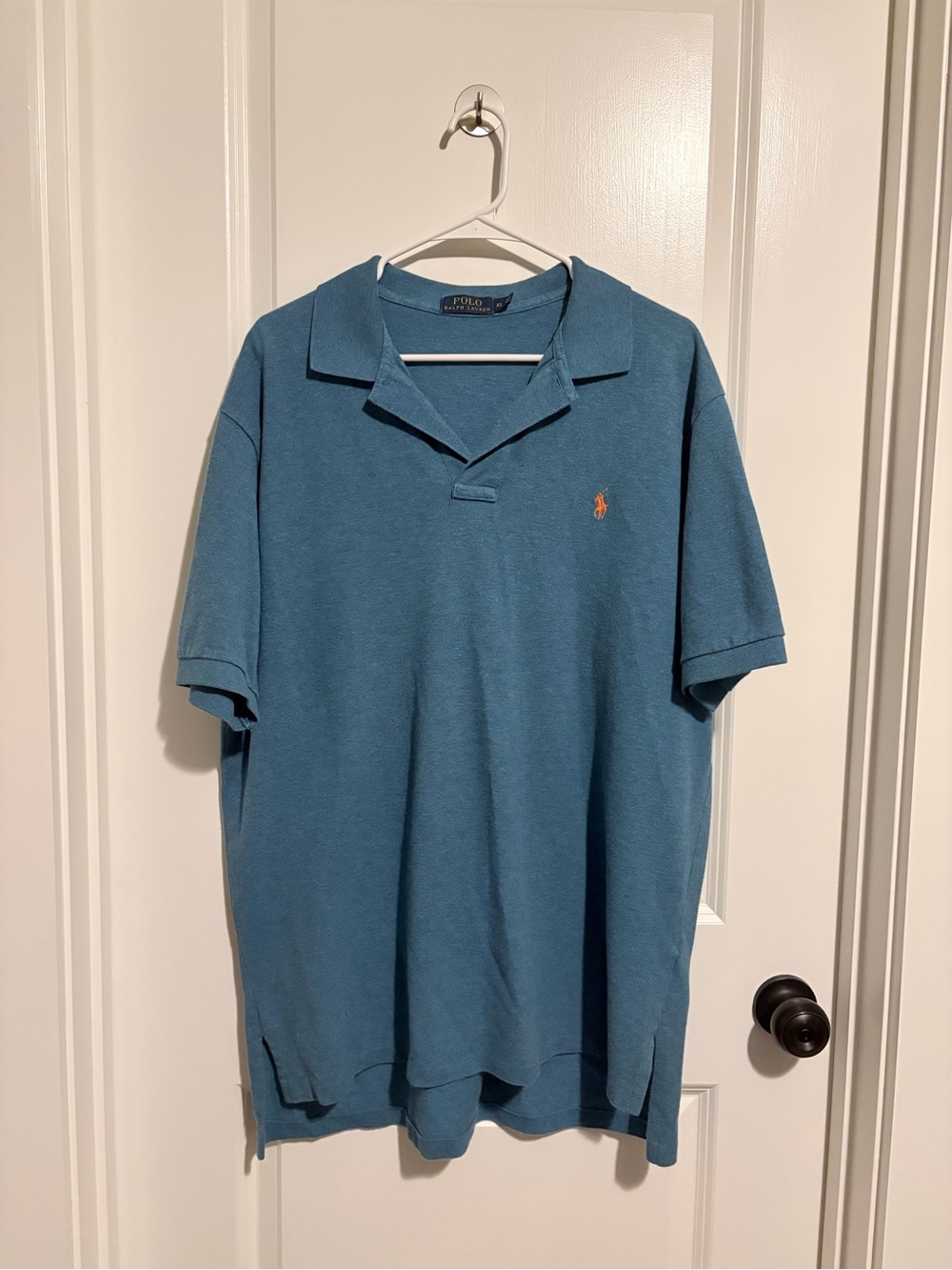 Polo by Ralph Lauren Teal Short-Sleeve Polo with Orange Pony